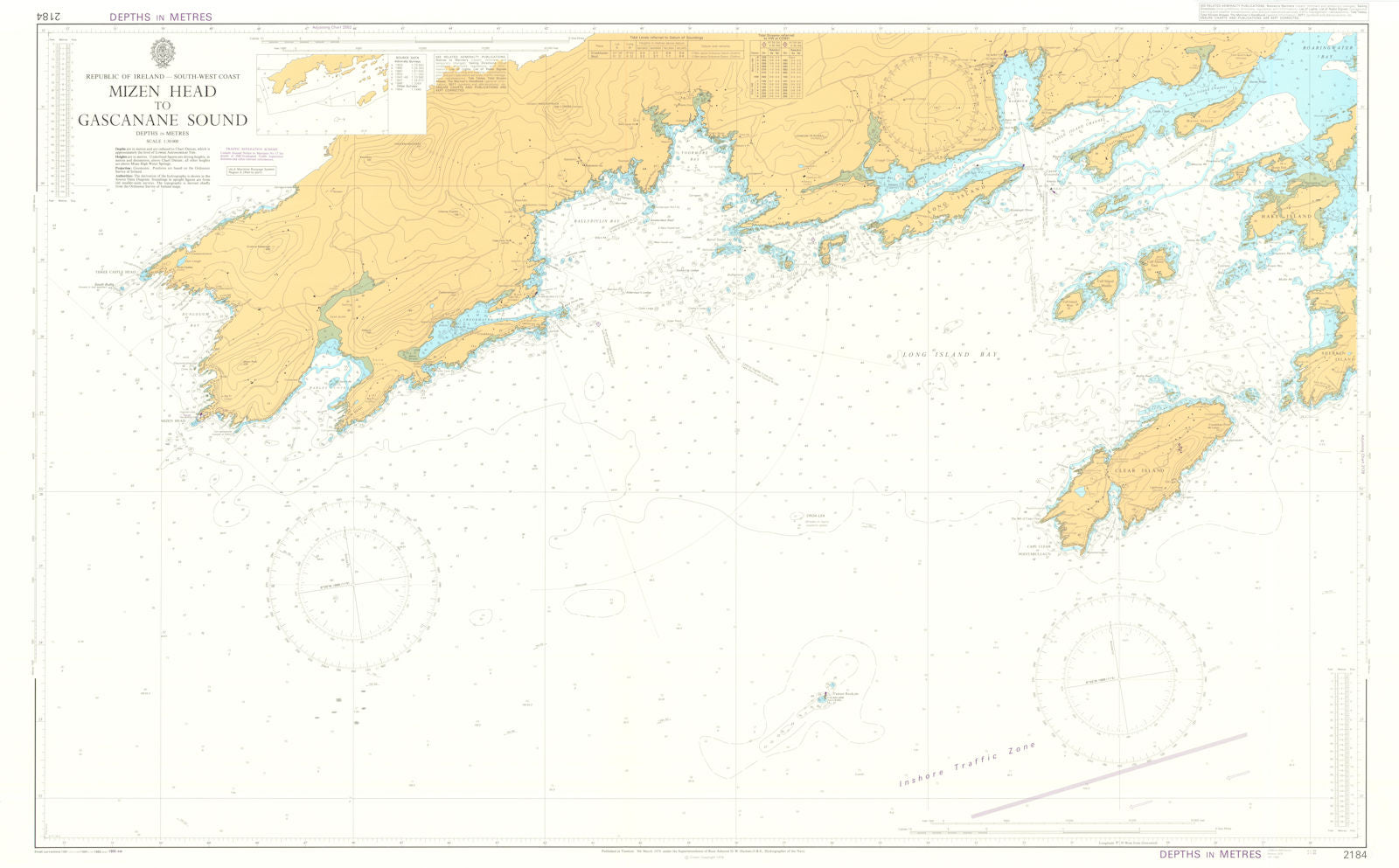 Ireland. Mizen Head - Gascanane Sound. Admiralty chart #2184. 1979 (1990) map